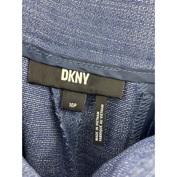 DKNY Trouser Belted Crop Pant High Seas Blue 10 Petite NEW - Picture 6 of 7